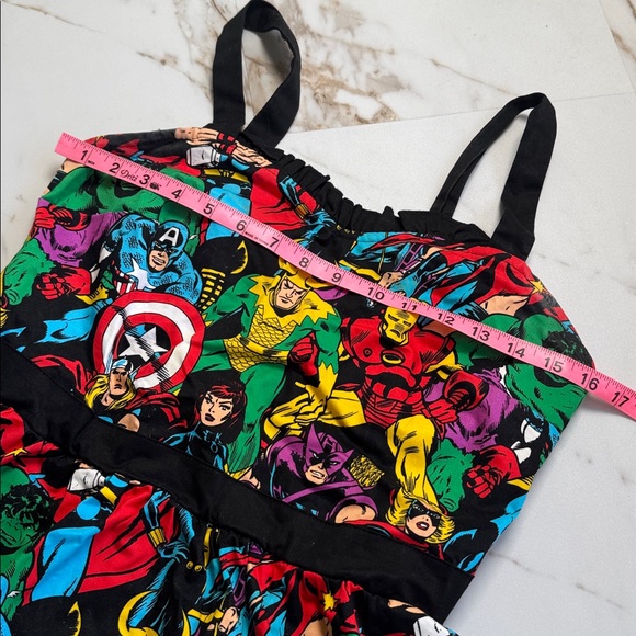 Marvel Dress Black Mighty Fine Presents Vintage Comics Avengers sz L - Picture 5 of 10
